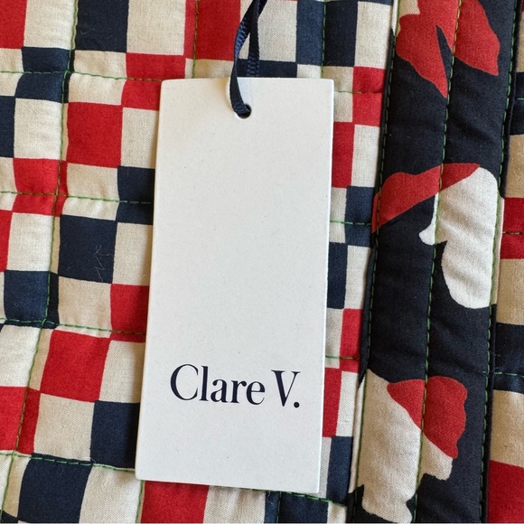 NWT Clare V. Checkerboard Navy Red Laptop Case - Picture 4 of 9